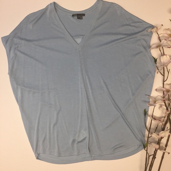 Vince Light Blue Short Dolman Sleeve Tee, S/P - Picture 5 of 10